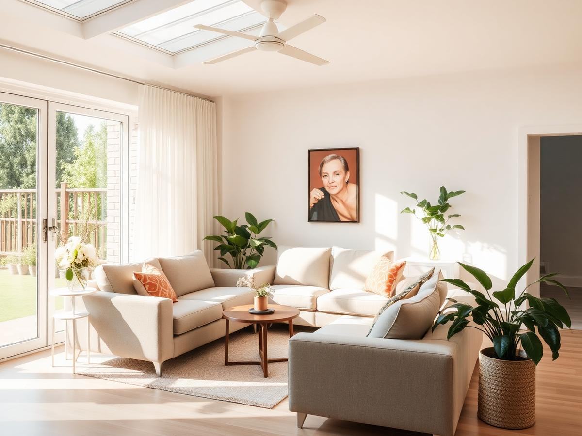 Bright accessible living room in a supported accommodation home